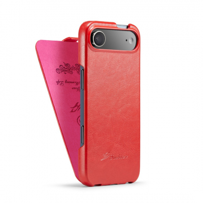 Husa piele fina, tip flip cover vertical, iPhone Air - CaseMe, Rosu