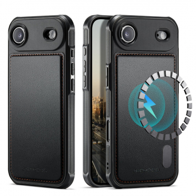 Husa pentru iPhone Air, CaseMe, compatibila MagSafe, textura moale, aderenta confortabila in mana, protectie ranforsata, compatibila cu suporturi magnetice, Negru