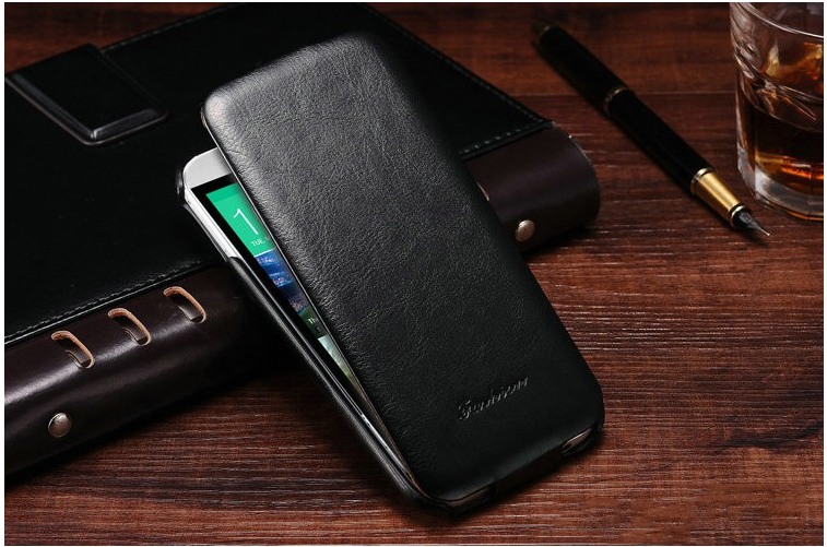 Husa piele fina, tip flip cover, HTC One M9 - CaseMe, Negru