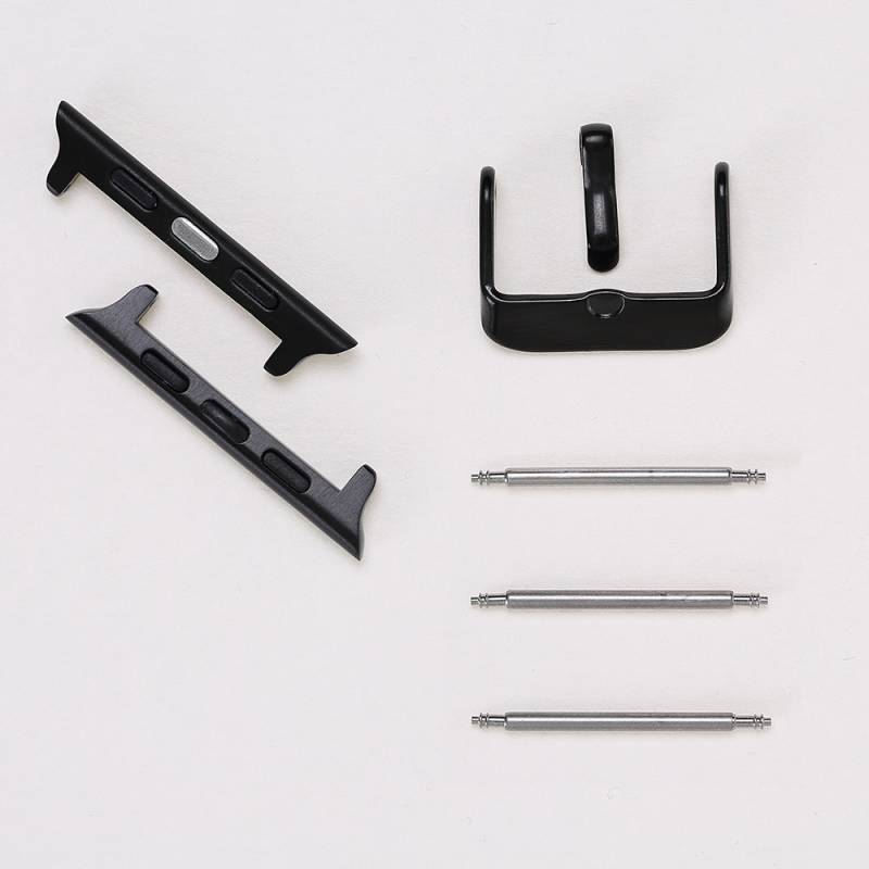 Adaptor, conector, catarama otel inoxidabil, Apple Watch Ultra (49mm), 8, 7 (45mm), 6, 5, 4 (44mm), 3, 2, 1 (42mm) Bouletta, Negru