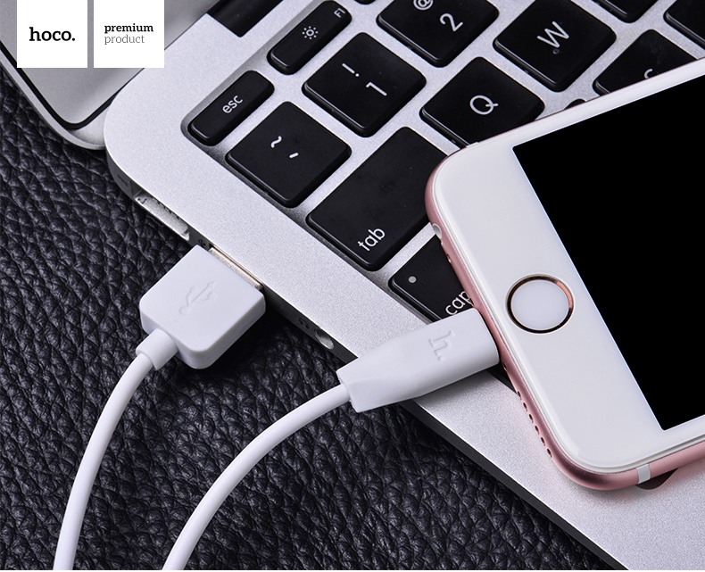 Cablu incarcare USB + Lightning, Hoco X1, incarcare rapida, Alb