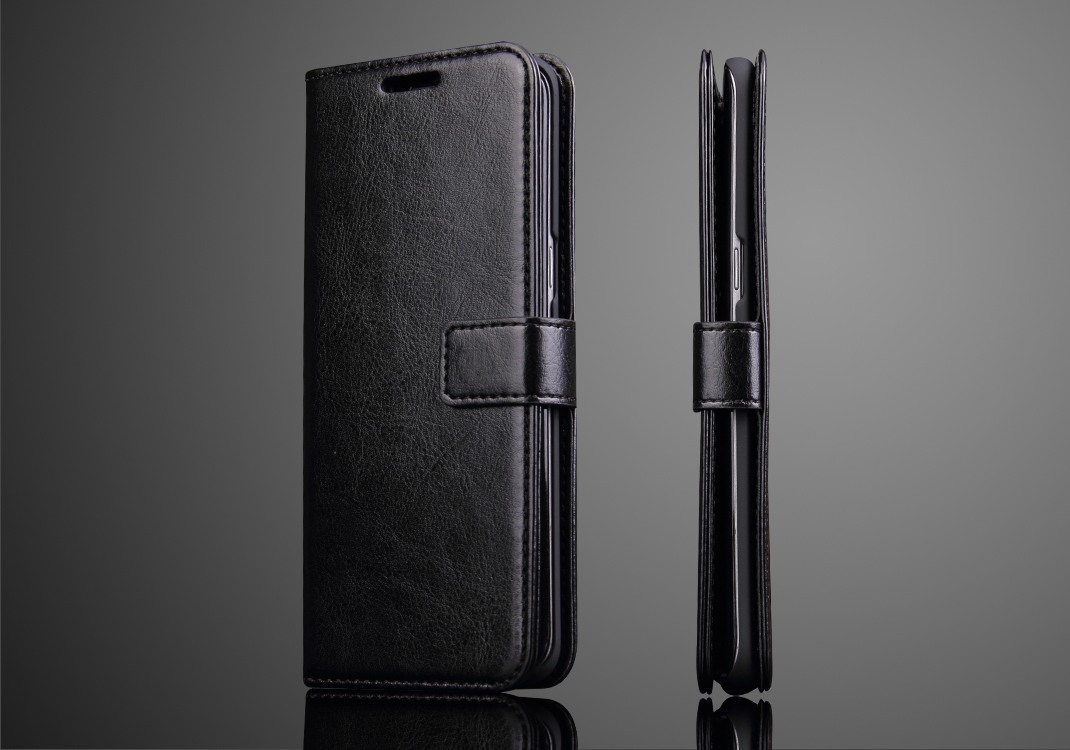Husa cu protectie superioara din piele fina, tip portofel, Samsung Galaxy S8 Plus - CaseMe, Negru