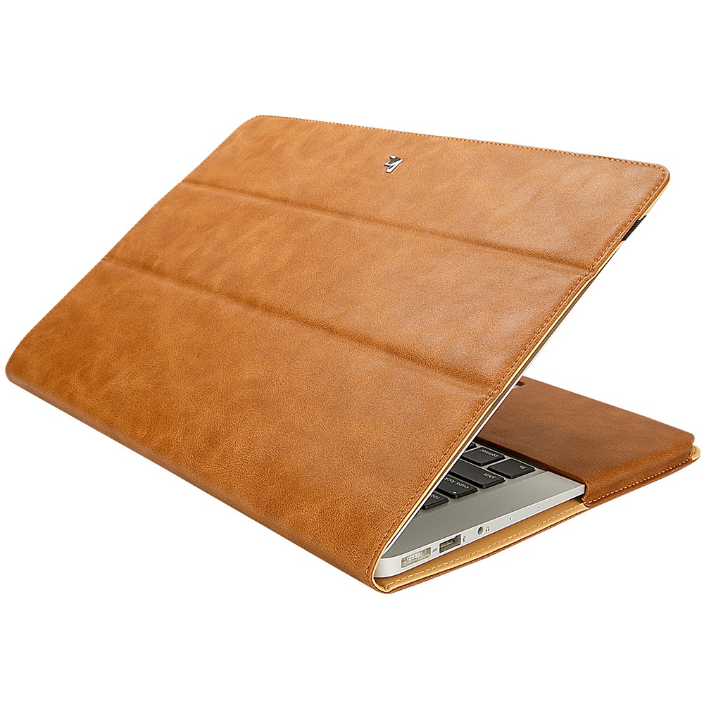 Husa piele microfibra, protectie completa, functie stand, MacBook Pro 13 inch (2016 - 2020) - Jison Case, Maro