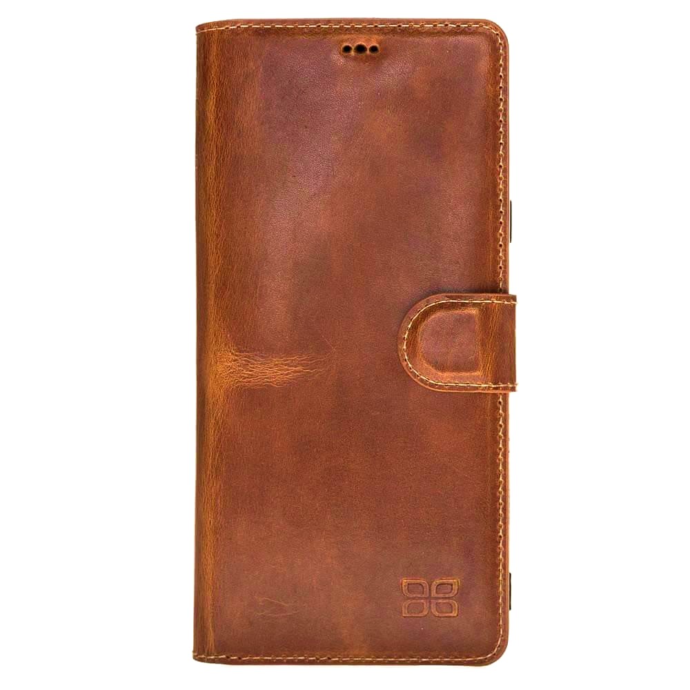 Husa piele naturala, tip portofel, stand, Samsung Galaxy Note 9 - Bouletta Wallet, Golden brown
