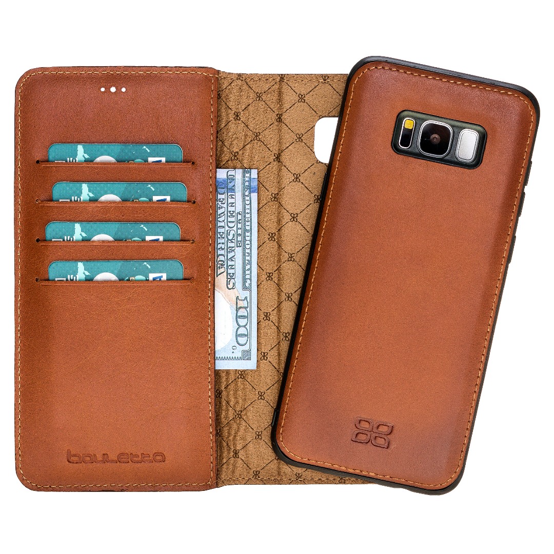 Husa piele naturala 2in1, portofel + back cover, Samsung Galaxy S8, Bouletta Magic Wallet, Burnished tan