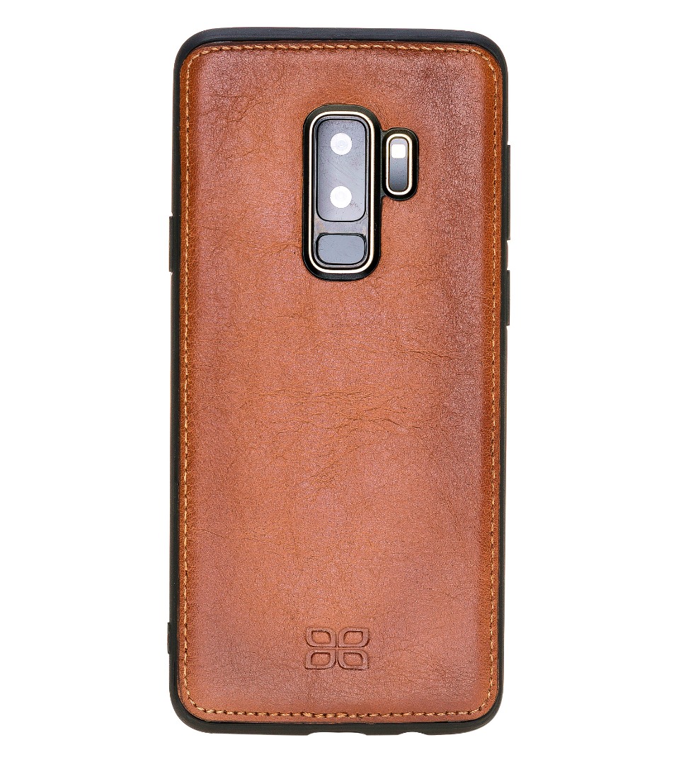 Husa slim piele naturala + rama TPU moale, back cover, Samsung Galaxy S9 Plus - Bouletta, Burnished tan
