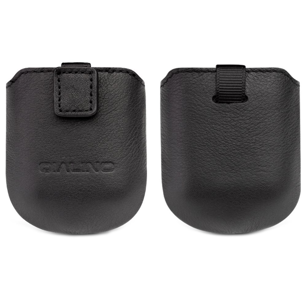Husa din piele naturala moale pentru AirPods 1 / AirPods 2 - Qialino, Negru