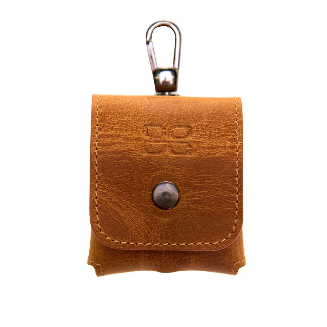 Husa / carcasa din piele naturala premium Bouletta, AirPods / AirPods 2, carabina metalica - Bouletta, Antique golden brown