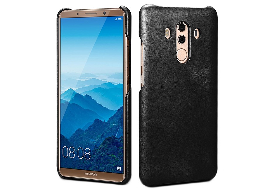 Husa din piele naturala, tip back cover, Huawei Mate 10 Pro - Xoomz by iCarer Vintage, Negru