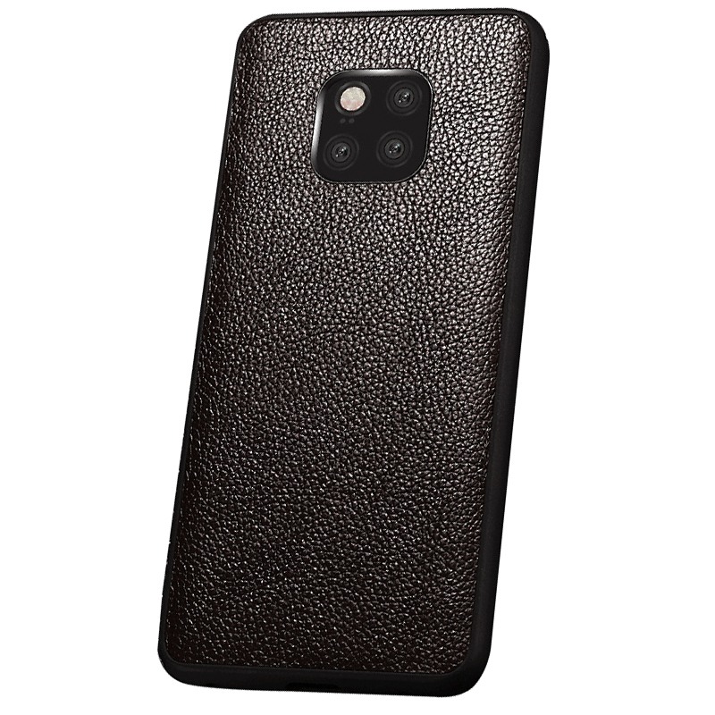 Husa slim piele naturala, tip back cover, Huawei Mate 20 Pro - Xoomz by iCarer Litchi, Maro coffee