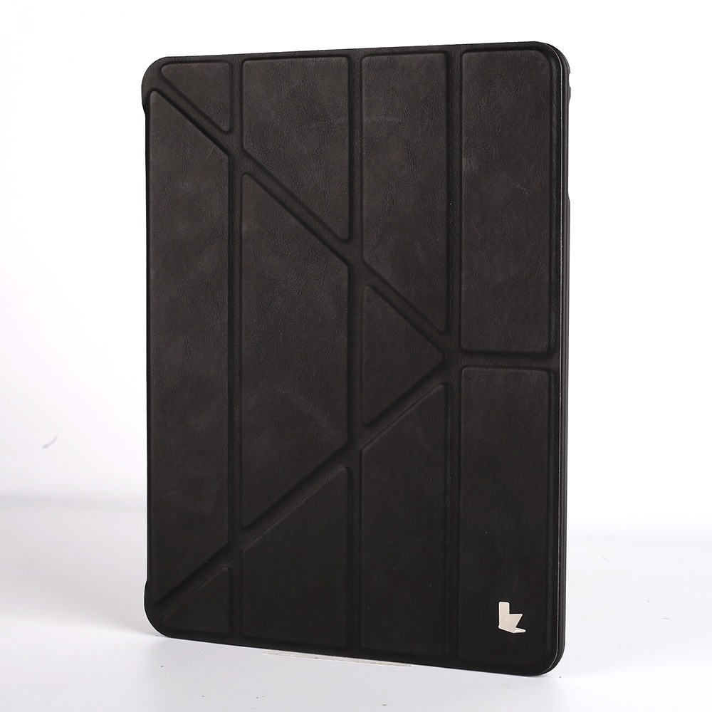 Husa versatila piele microfibra, stand, suport pencil integrat, smart cover, iPad 9.7 (iPad 6 / iPad 5) / iPad Air - Jison Case, Negru
