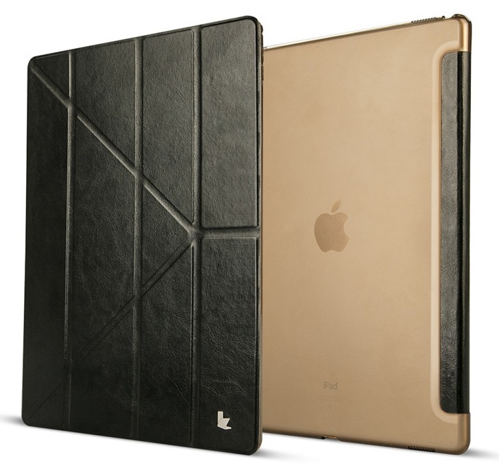 Husa slim cu spate transparent, smart cover, multistand, iPad Pro 12.9 (2017 / 2015) - Jison Case, Negru