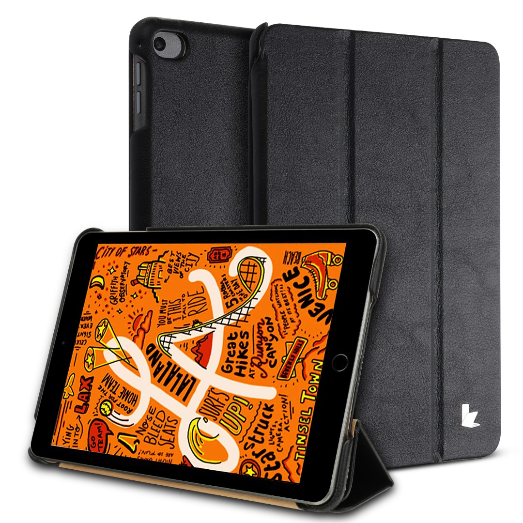 Husa piele fina microfibra, smart cover, stand, iPad Mini 5 (2019) / Mini 4 - Jison Case, Negru