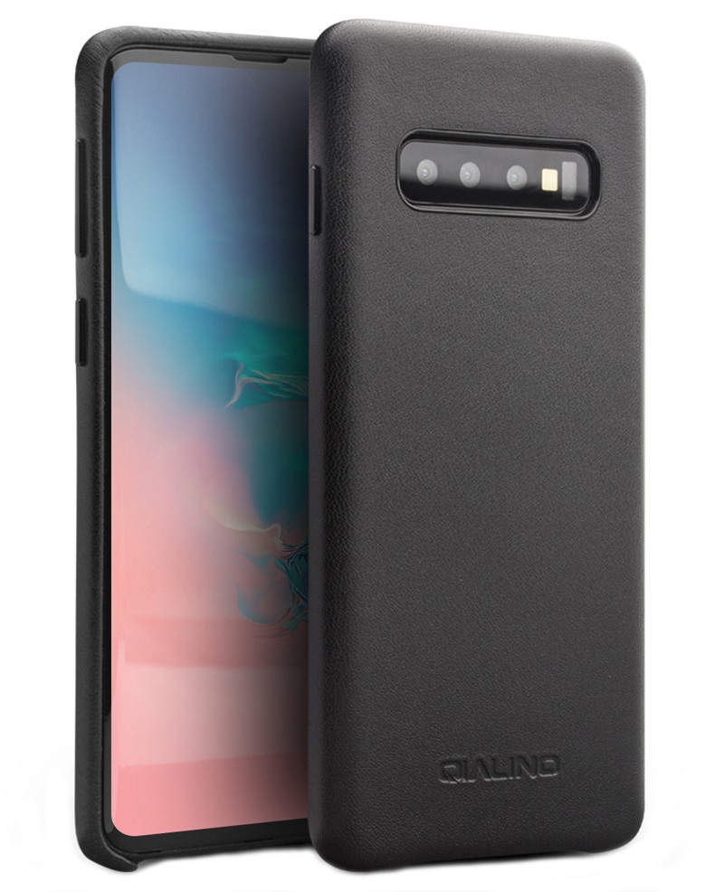 Husa slim din piele de vitel, tip back cover, Samsung Galaxy S10 - Qialino Classic, Negru