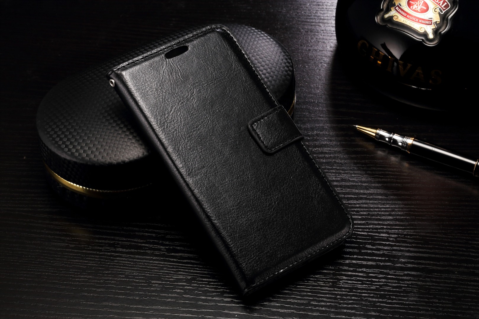 Husa piele fina, tip carte, functie stand, LG G5 - CaseMe, Negru