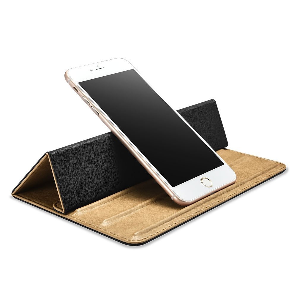 Stand universal din piele pentru telefon, tableta, laptop - iCarer, Maro camel