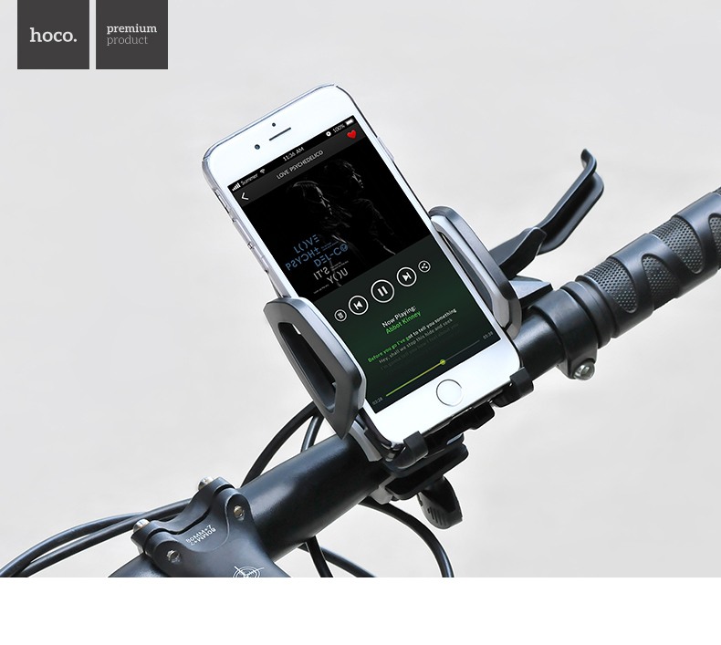 Suport universal pentru telefon / GPS / Tracker, montare pe ghidon - Hoco, Gri