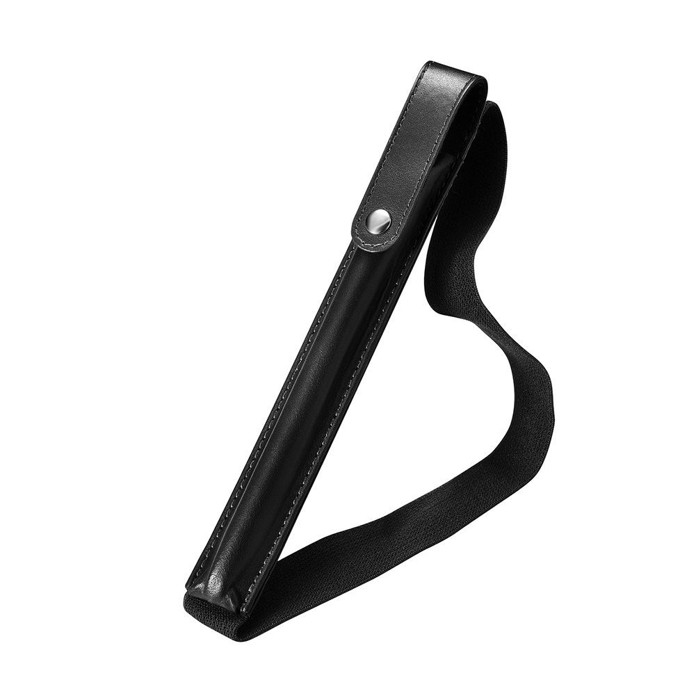 Suport / husa pentru pencil din piele naturala, cu banda elastica - iCarer, Negru