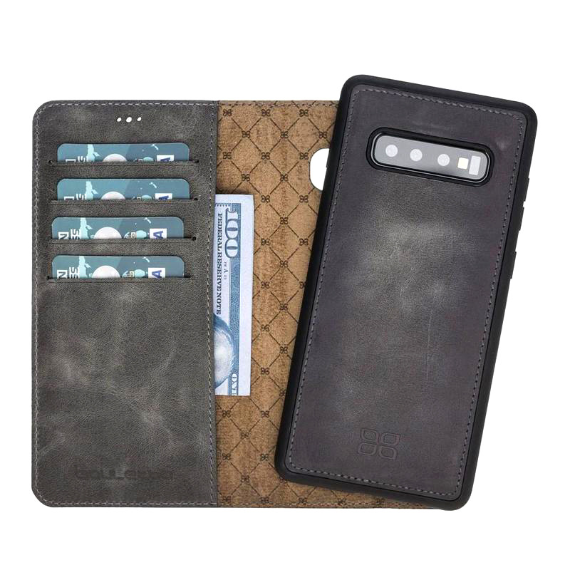 Husa piele naturala 2in1, portofel + back cover, Samsung Galaxy S10 Plus - Bouletta Magic Wallet, Tiana grey