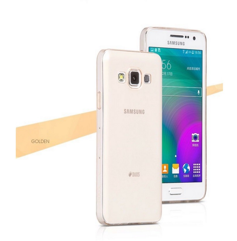 Husa ultra slim din silicon + TPU, tip back cover, Samsung Galaxy A3 2015 - HOCO Light, Gold