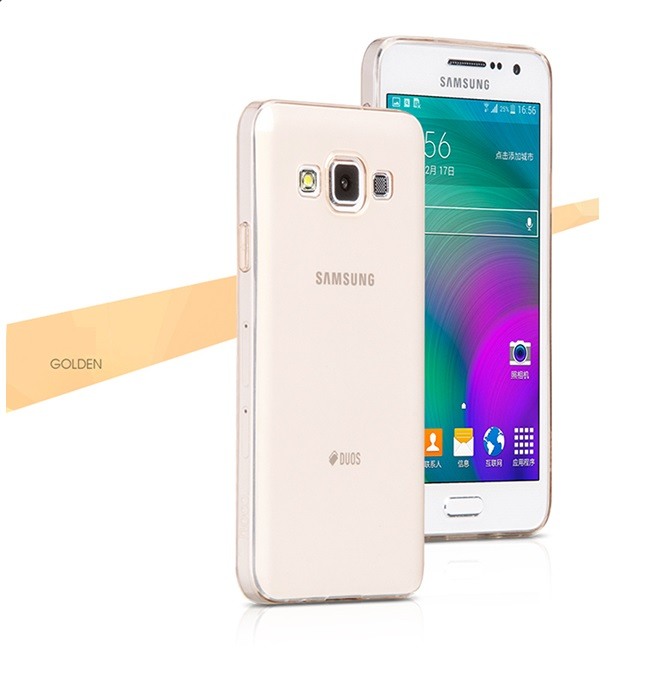 Husa ultra slim din silicon + TPU, tip back cover, Samsung Galaxy A7 (2015) - HOCO Light, Gold