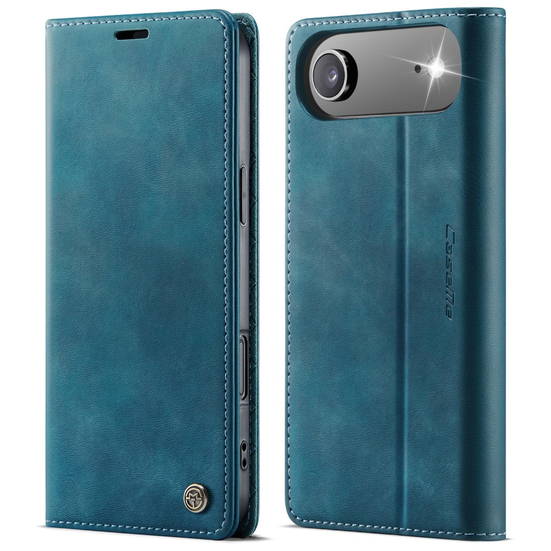 Husa pentru iPhone Air - Slim tip portofel, cu stand si inchidere magnetica – textura neteda, aderenta sigura, usor de curatat, design curat si minimalist, CaseMe, Teal - Albastru verzui