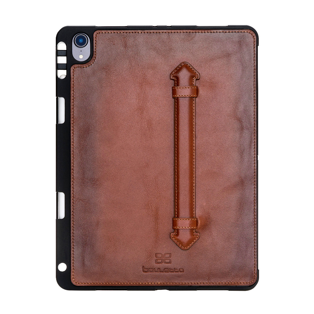 Husa piele naturala premium, protectie superioara, back cover, suport pencil integrat, iPad Pro 11 (2018) - Bouletta Felix, Burnished tan
