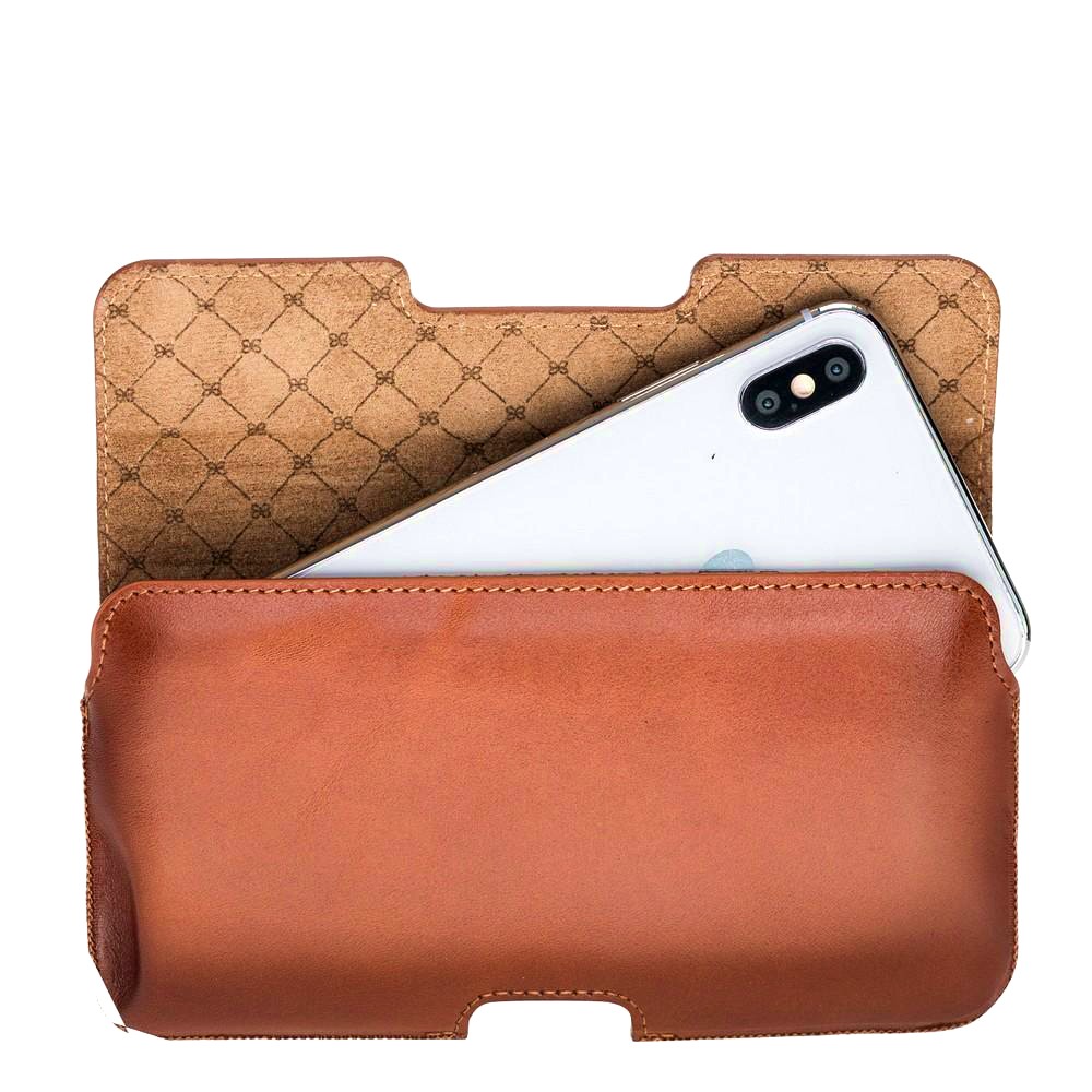 Toc din piele naturala pentru curea, iPhone 11 Pro, iPhone X / XS - Bouletta Lycia, Burnished tan