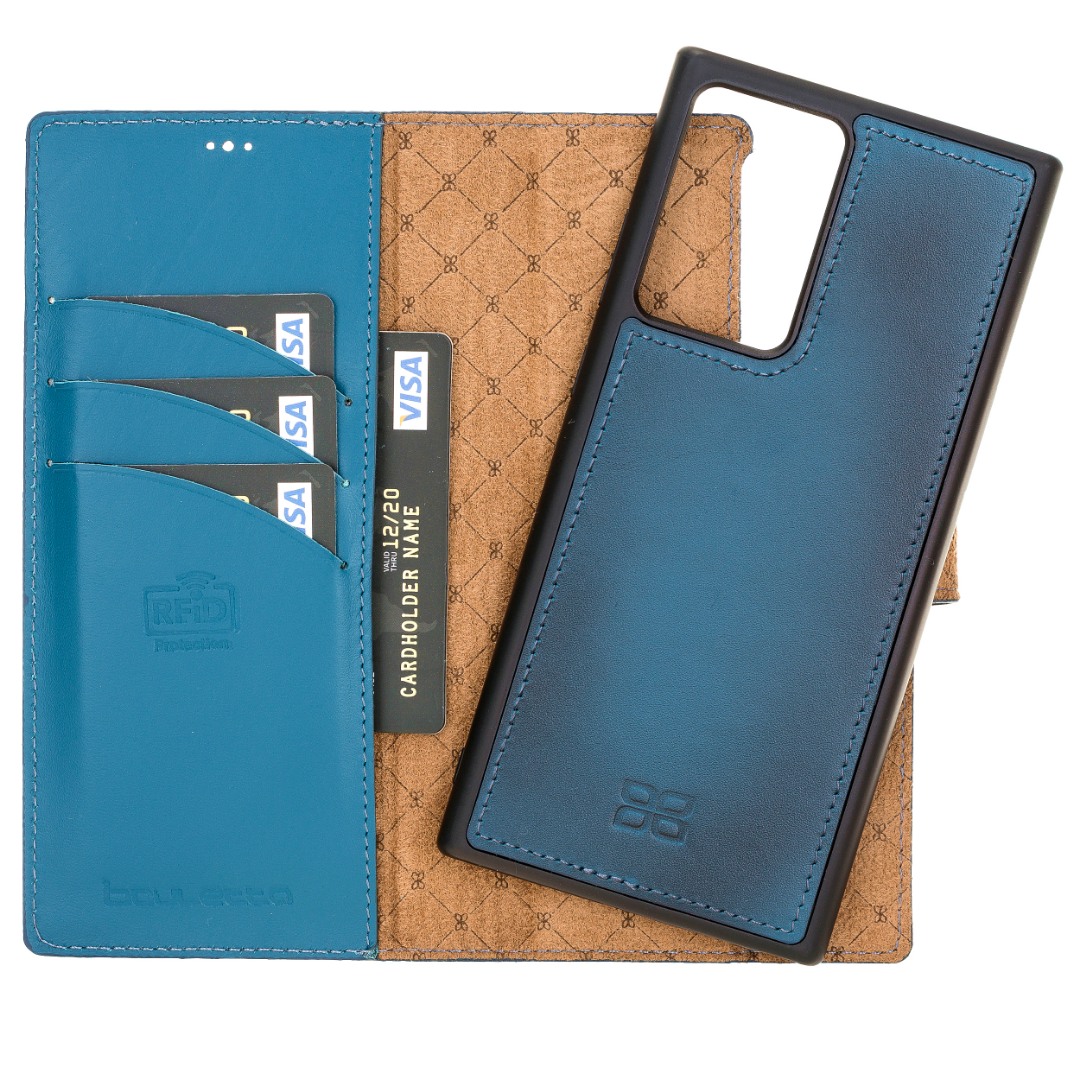 Husa piele naturala 2in1, portofel + back cover, Samsung Galaxy Note 20 Ultra - Bouletta Magic Wallet, Burnished blue
