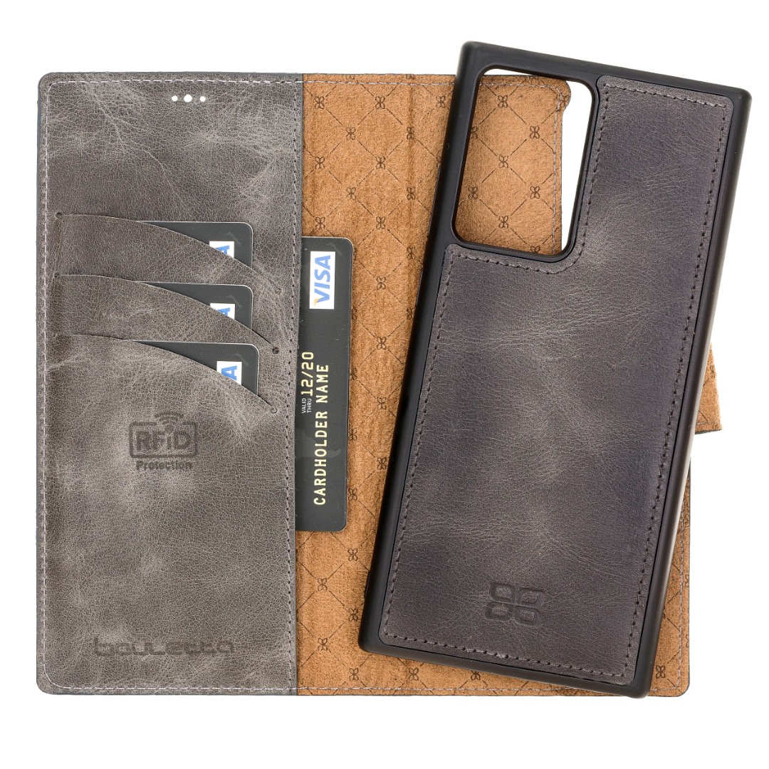 Husa piele naturala 2in1, portofel + back cover, Samsung Galaxy Note 20 Ultra - Bouletta Magic Wallet, Tiana grey