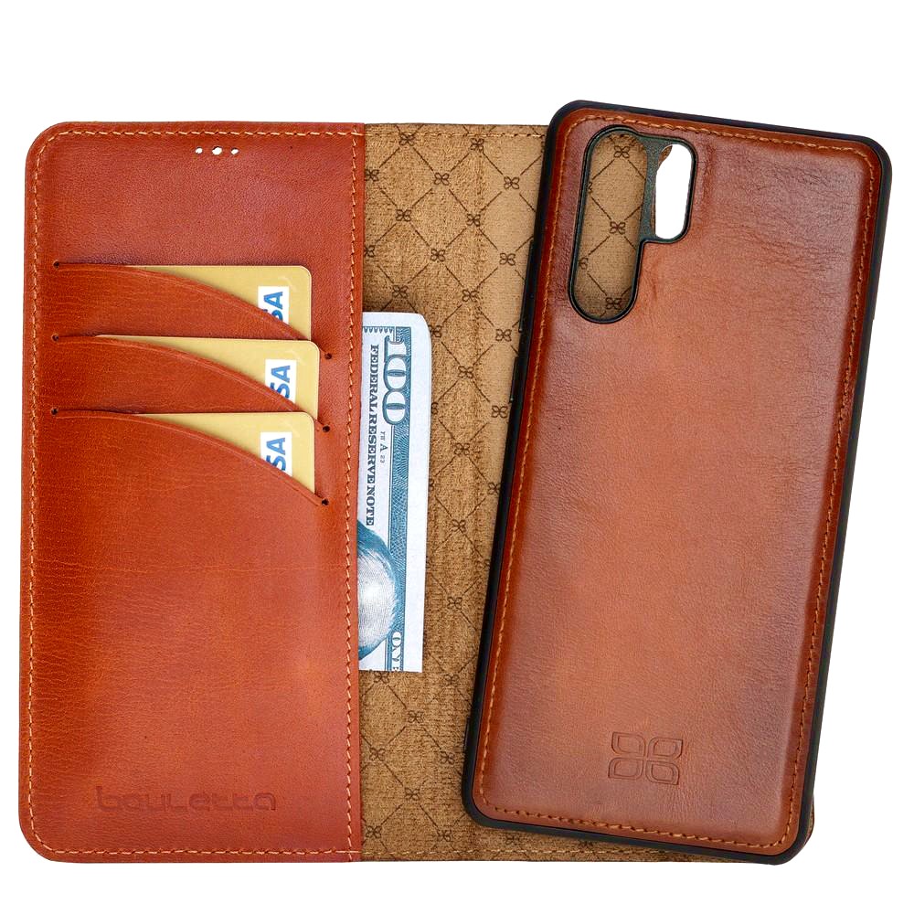 Husa piele naturala 2in1, portofel + back cover, Huawei P30 Pro - Bouletta Magic Wallet, Burnished tan