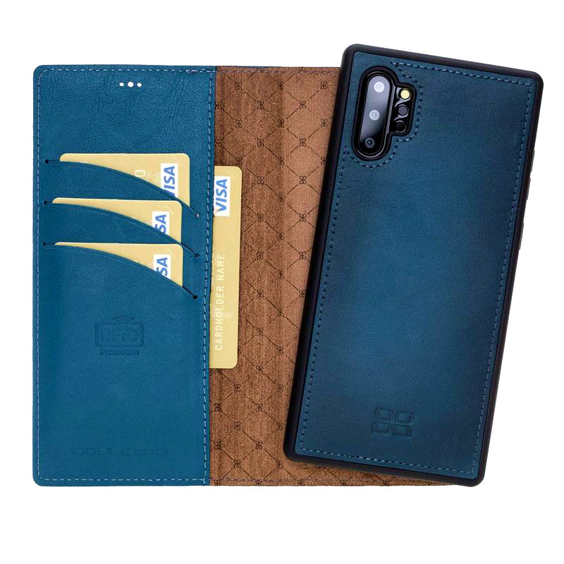 Husa piele naturala 2in1, portofel + back cover, Samsung Galaxy Note 10 Plus - Bouletta Magic Wallet, Burnished blue