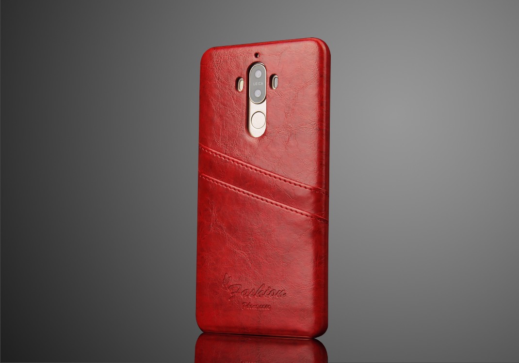Husa slim piele cu textura vintage, tip back cover, Huawei Mate 9 - CaseMe, Rosu