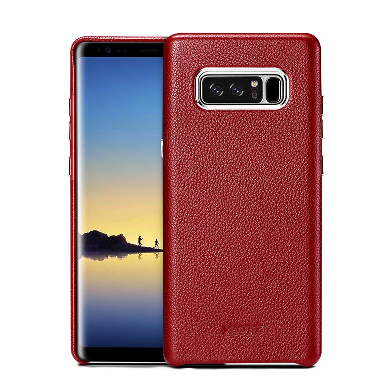 Husa din piele naturala, tip back cover, Samsung Galaxy Note 8 - Xoomz by iCarer Litchi, Rosu