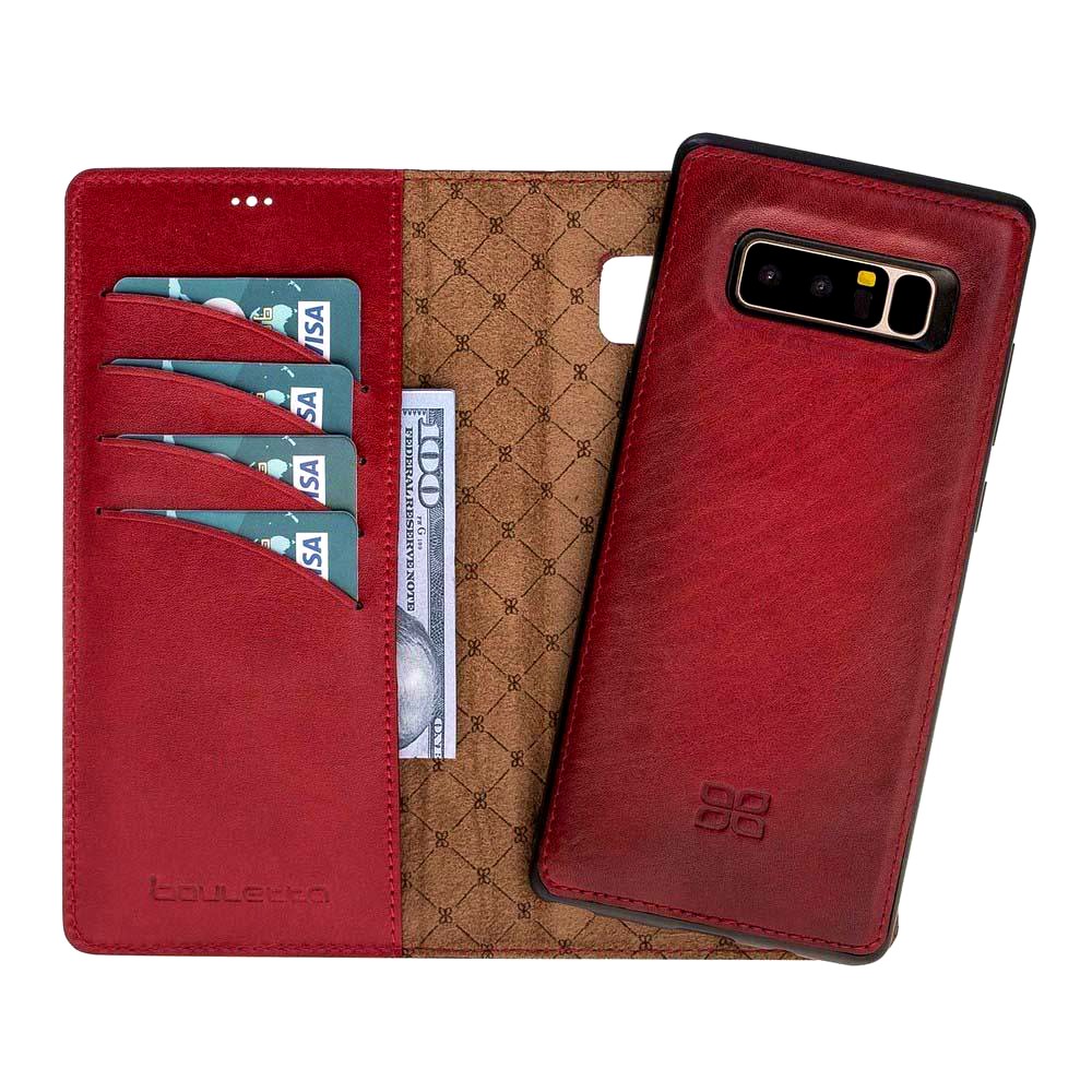 Husa piele naturala 2 in 1, tip portofel + back cover, Samsung Galaxy Note 8 - Bouletta Magic Wallet, Burnished red