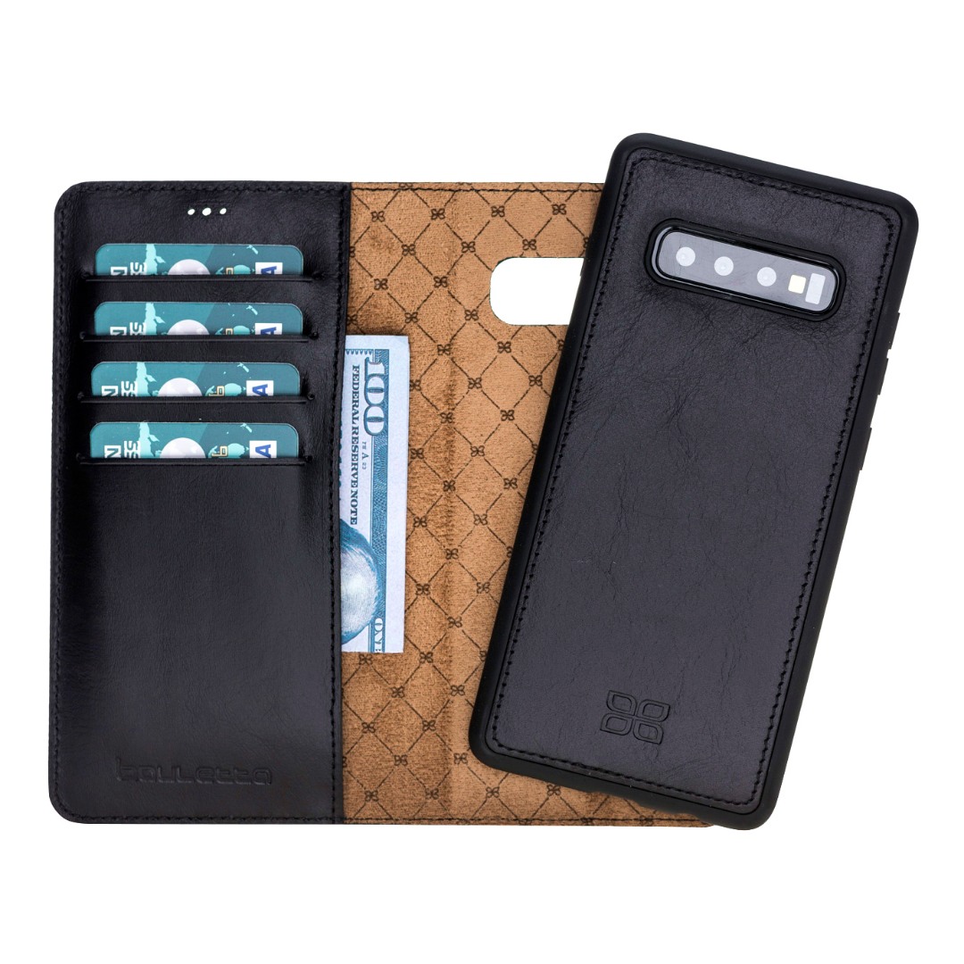 Husa piele naturala 2in1, portofel + back cover, Samsung Galaxy S10 - Bouletta Magic Wallet, Rustic black