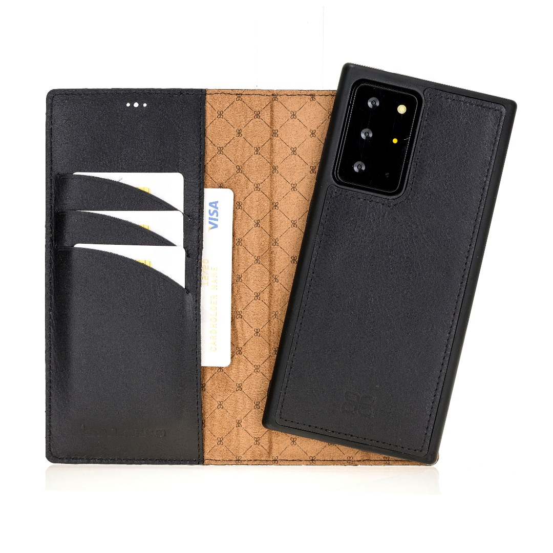 Husa piele naturala 2in1, portofel + back cover, Samsung Galaxy Note 20 Ultra - Bouletta Magic Wallet, Rustic black