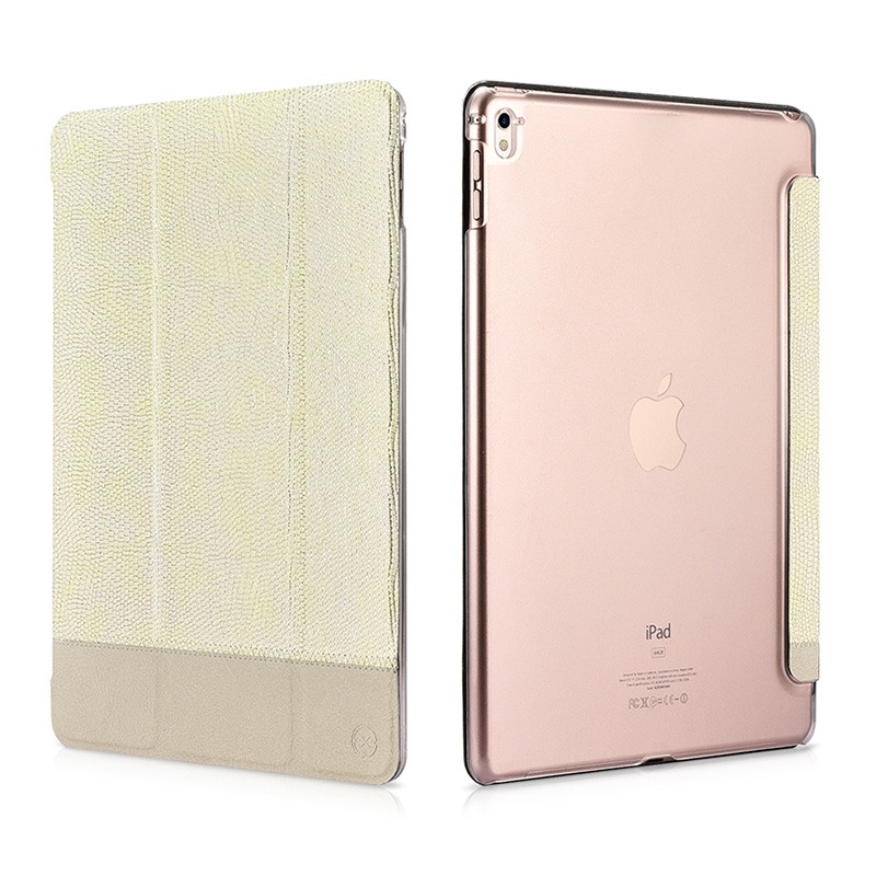 Husa slim cu spate transparent, smart cover, functie stand, iPad Pro 9.7 - Xoomz by iCarer Shining, Gold