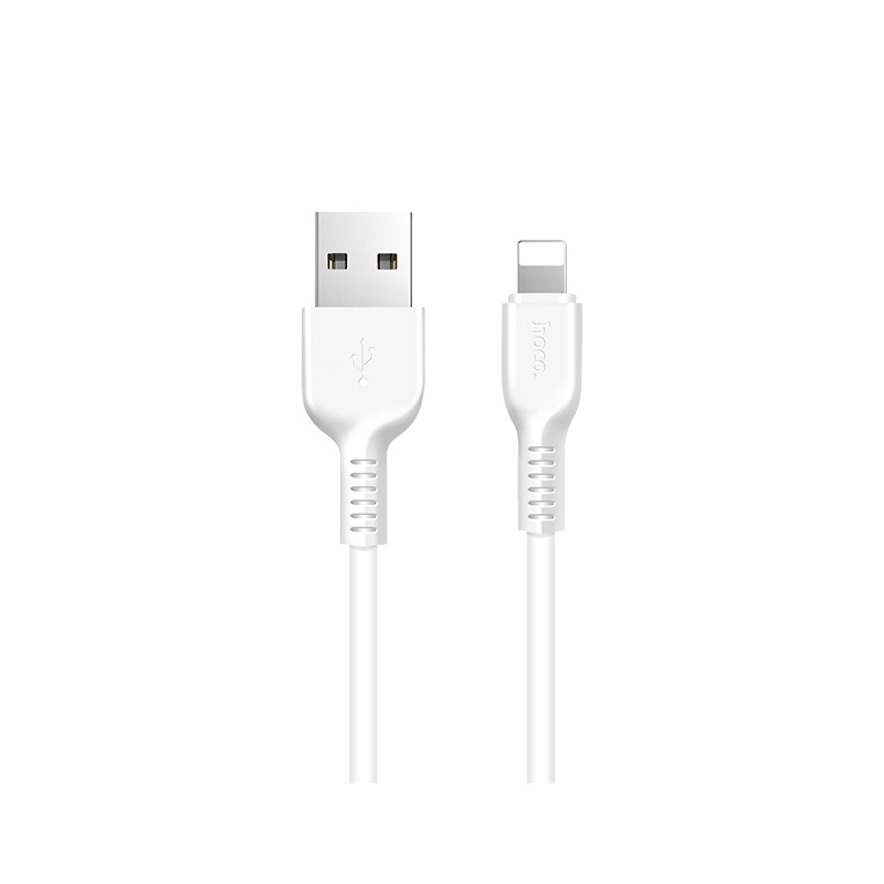 Cablu incarcare USB + Lightning, incarcare rapida, 2 metri - Hoco, Alb