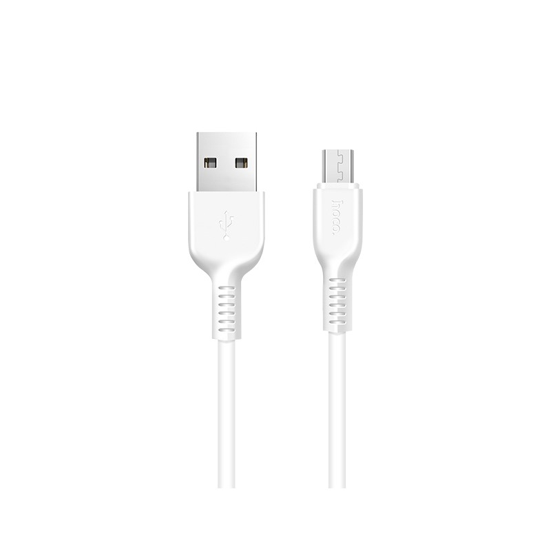 Cablu incarcare USB + Micro USB, incarcare rapida - Hoco, Alb