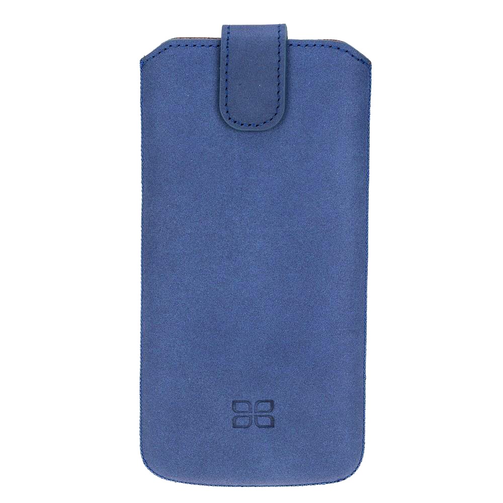Husa tip saculet din piele naturala, inchidere magnetica ferma, iPhone 11 Pro, iPhone X / XS - Bouletta Multi Case, Antique blue