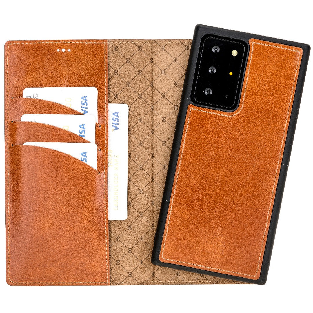 Husa piele naturala 2in1, portofel + back cover, Samsung Galaxy Note 20 Ultra - Bouletta Magic Wallet, Burnished tan